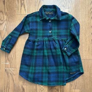Finger in the nose plaid little girls dress size 4/5